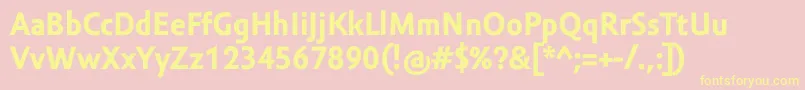 AmorSansTextProBold Font – Yellow Fonts on Pink Background