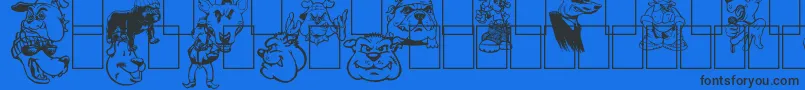 Fonte BigBadDogs – fontes pretas em um fundo azul