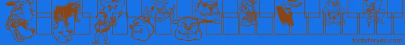 fuente BigBadDogs – Fuentes Marrones Sobre Fondo Azul