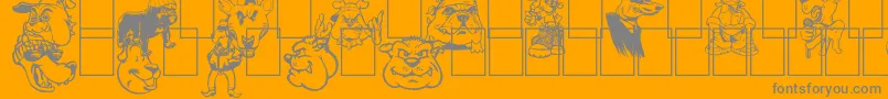 Fonte BigBadDogs – fontes cinzas em um fundo laranja