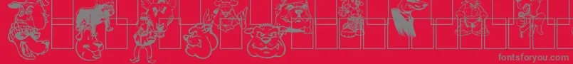 fuente BigBadDogs – Fuentes Grises Sobre Fondo Rojo