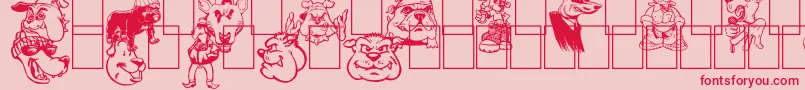 Czcionka BigBadDogs – czerwone czcionki na różowym tle