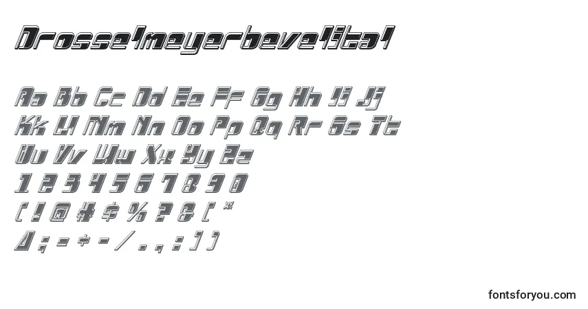 Шрифт Drosselmeyerbevelital – алфавит, цифры, специальные символы
