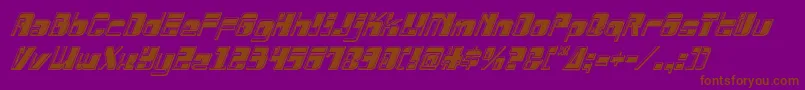 Drosselmeyerbevelital-Schriftart – Braune Schriften auf violettem Hintergrund