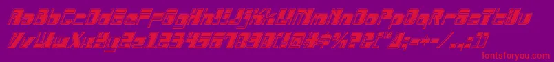 Drosselmeyerbevelital-Schriftart – Rote Schriften auf violettem Hintergrund