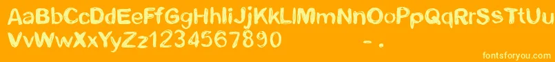 Fonte Cflifeisbeautiful – fontes amarelas em um fundo laranja