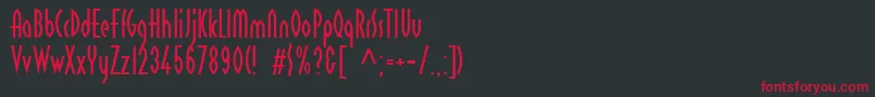 フォントLinotypereducta – 黒い背景に赤い文字