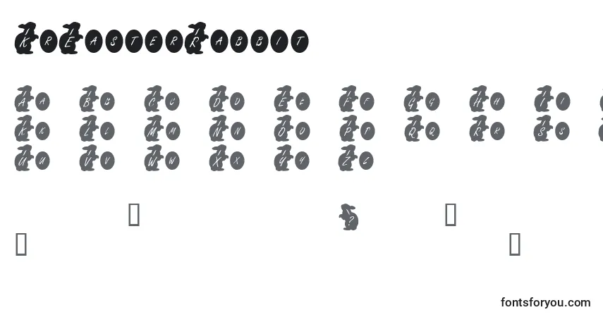 Czcionka KrEasterRabbit – alfabet, cyfry, specjalne znaki