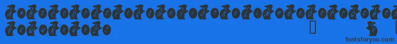 KrEasterRabbit Font – Black Fonts on Blue Background