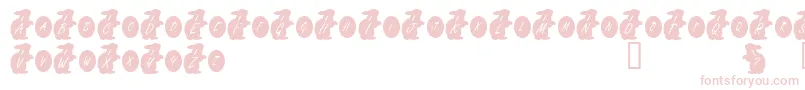KrEasterRabbit-Schriftart – Rosa Schriften auf weißem Hintergrund