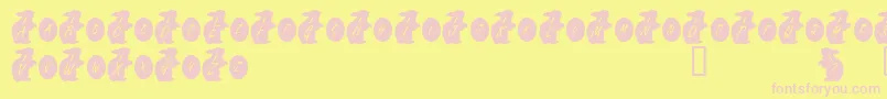 KrEasterRabbit-fontti – vaaleanpunaiset fontit keltaisella taustalla