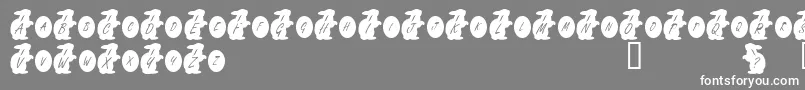 KrEasterRabbit-Schriftart – Weiße Schriften auf grauem Hintergrund