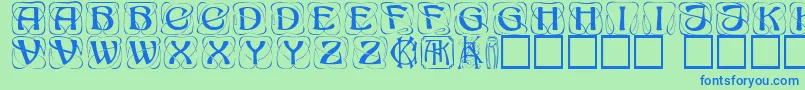 Konanur ffy Font – Blue Fonts on Green Background