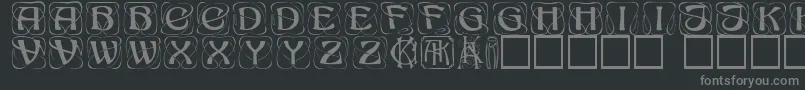 フォントKonanur ffy – 黒い背景に灰色の文字