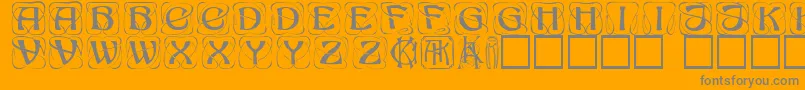 Konanur ffy-Schriftart – Graue Schriften auf orangefarbenem Hintergrund