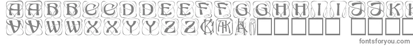 フォントKonanur ffy – 白い背景に灰色の文字