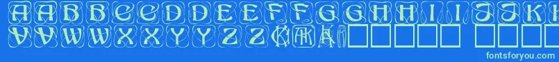 Konanur ffy Font – Green Fonts on Blue Background