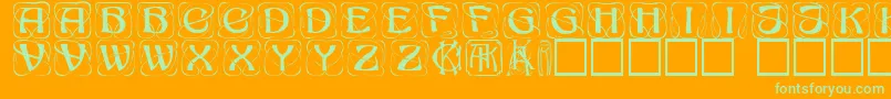 Konanur ffy-Schriftart – Grüne Schriften auf orangefarbenem Hintergrund
