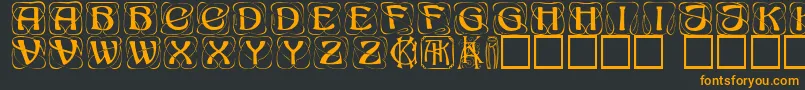 フォントKonanur ffy – 黒い背景にオレンジの文字