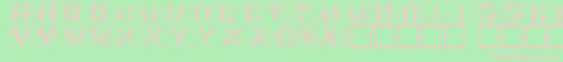 フォントKonanur ffy – 緑の背景にピンクのフォント