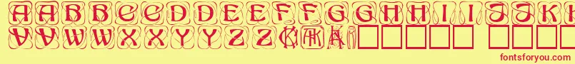 Konanur ffy Font – Red Fonts on Yellow Background