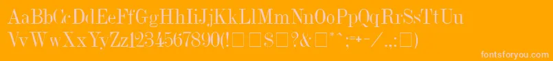 Dubiel-Schriftart – Rosa Schriften auf orangefarbenem Hintergrund