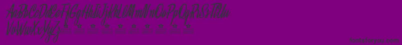 Шрифт ClariceItalicPersonalUse – чёрные шрифты на фиолетовом фоне