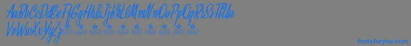 ClariceItalicPersonalUse-Schriftart – Blaue Schriften auf grauem Hintergrund