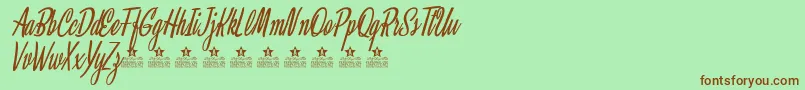 ClariceItalicPersonalUse Font – Brown Fonts on Green Background