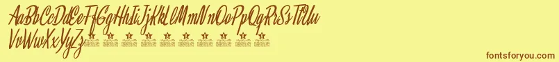 ClariceItalicPersonalUse Font – Brown Fonts on Yellow Background