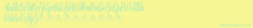 ClariceItalicPersonalUse Font – Green Fonts on Yellow Background