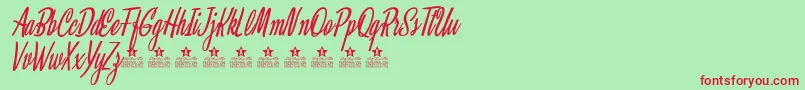 ClariceItalicPersonalUse Font – Red Fonts on Green Background