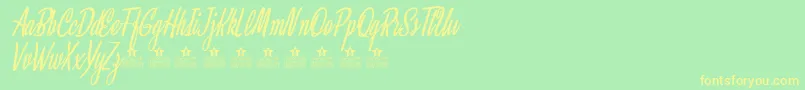 ClariceItalicPersonalUse Font – Yellow Fonts on Green Background