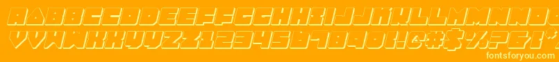 Lobotommy3Di Font – Yellow Fonts on Orange Background