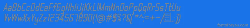 Шрифт ThematicBoldItalicDemo – серые шрифты на синем фоне