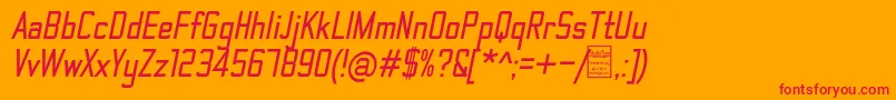 ThematicBoldItalicDemo Font – Red Fonts on Orange Background