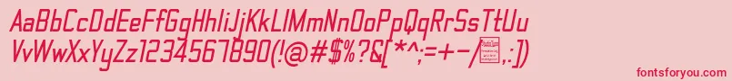 ThematicBoldItalicDemo Font – Red Fonts on Pink Background