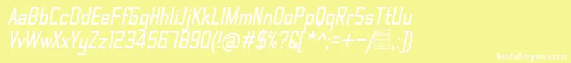ThematicBoldItalicDemo Font – White Fonts on Yellow Background