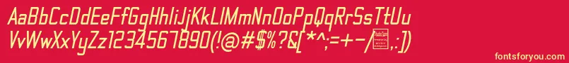 ThematicBoldItalicDemo Font – Yellow Fonts on Red Background