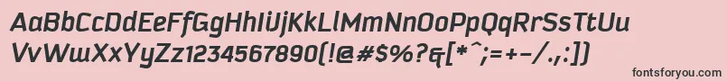 フォントKautivaBoldItalic – ピンクの背景に黒い文字