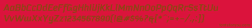 KautivaBoldItalic-Schriftart – Braune Schriften auf rotem Hintergrund