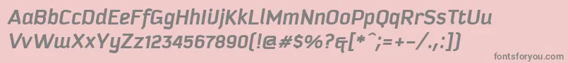 Czcionka KautivaBoldItalic – szare czcionki na różowym tle