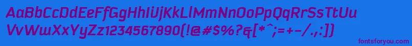KautivaBoldItalic Font – Purple Fonts on Blue Background