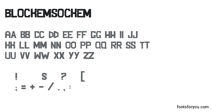 Czcionka BlockemSockem – alfabet, cyfry, specjalne znaki
