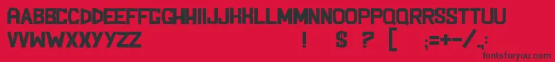 BlockemSockem-fontti – mustat fontit punaisella taustalla