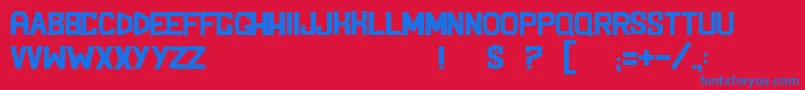 BlockemSockem Font – Blue Fonts on Red Background