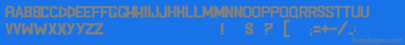 フォントBlockemSockem – 青い背景に灰色の文字