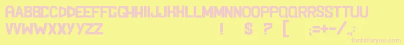 BlockemSockem-Schriftart – Rosa Schriften auf gelbem Hintergrund