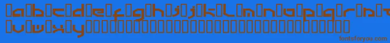 Detroit3k Font – Brown Fonts on Blue Background