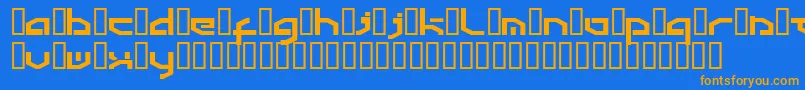 Detroit3k Font – Orange Fonts on Blue Background
